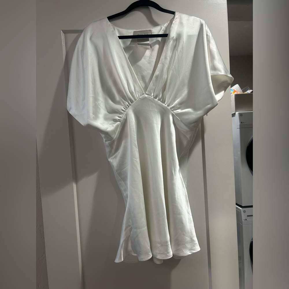 Elegant White Satin Blouse